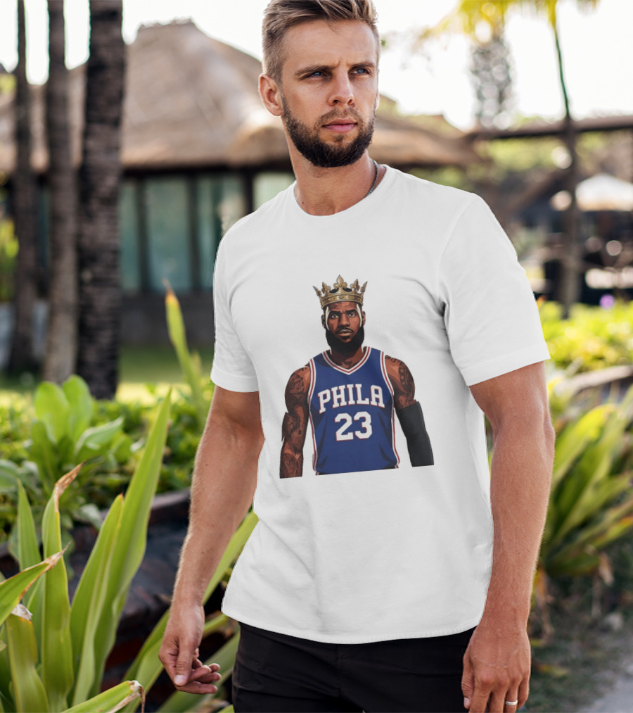 LeBron James #23 Philadelphia 76ers King Phila Basketball T-Shirt