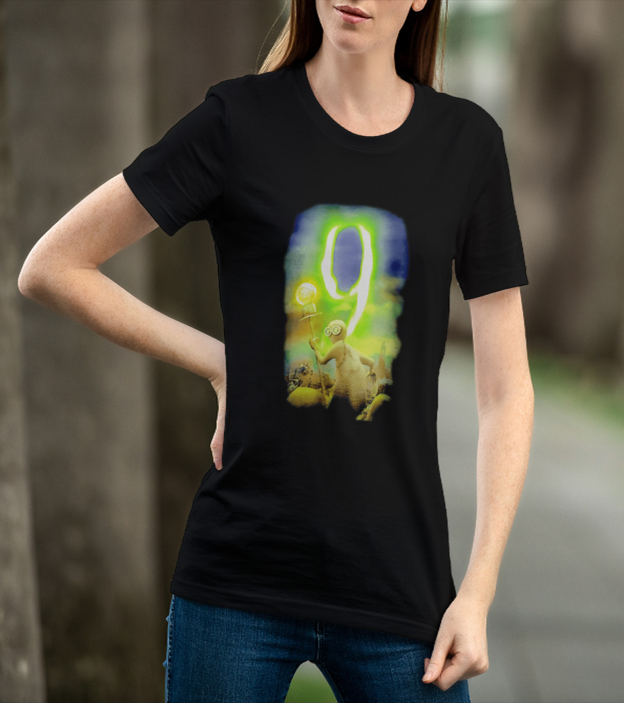 9 Movie Iconic Character With Light Bulb Staff And Gas Mask T-Shirt