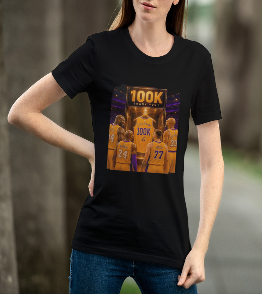 100K Thank You Lakers Fan Zone Players Shaq Kobe Abdul Jabbar T-Shirt