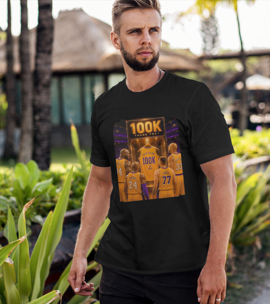 100K Thank You Lakers Fan Zone Players Shaq Kobe Abdul Jabbar T-Shirt