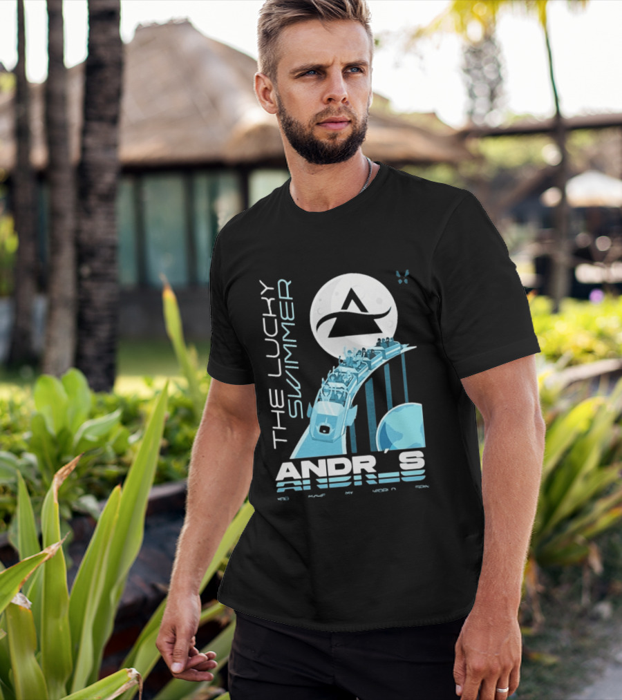 The Lucky Swimmer Andrés Roller Adventure Moon T-Shirt