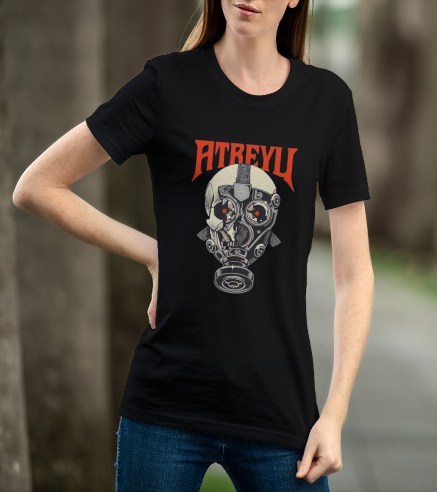 Atreyu Skull Gas Mask With Red Eyes T-Shirt