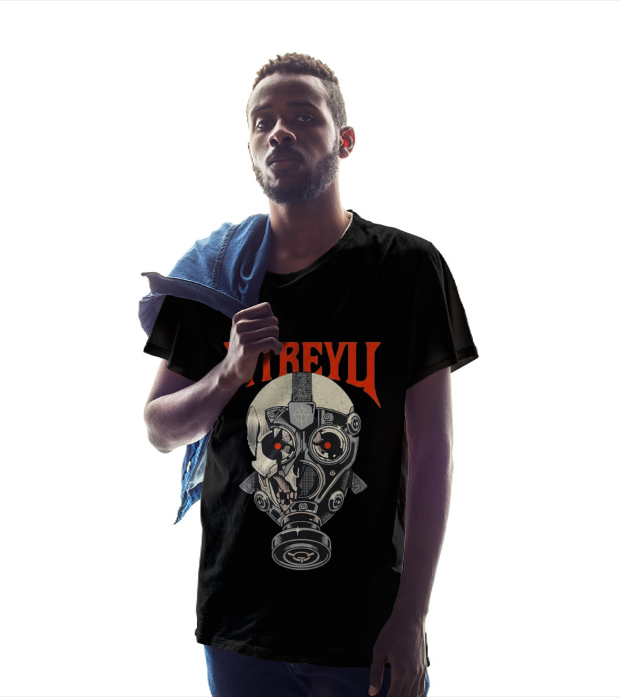 Atreyu Skull Gas Mask With Red Eyes T-Shirt