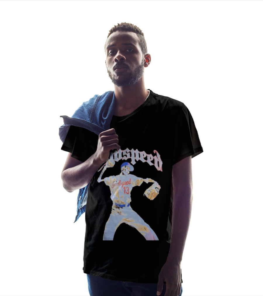 Godspeed Skeleton 13 Pitching Baseball Chicago Cubs T-Shirt