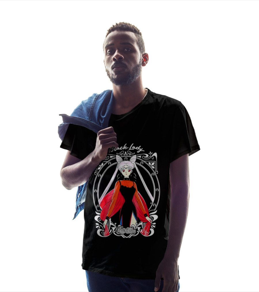 Black Lady Sailor Moon Anime Character Art Nouveau T-Shirt