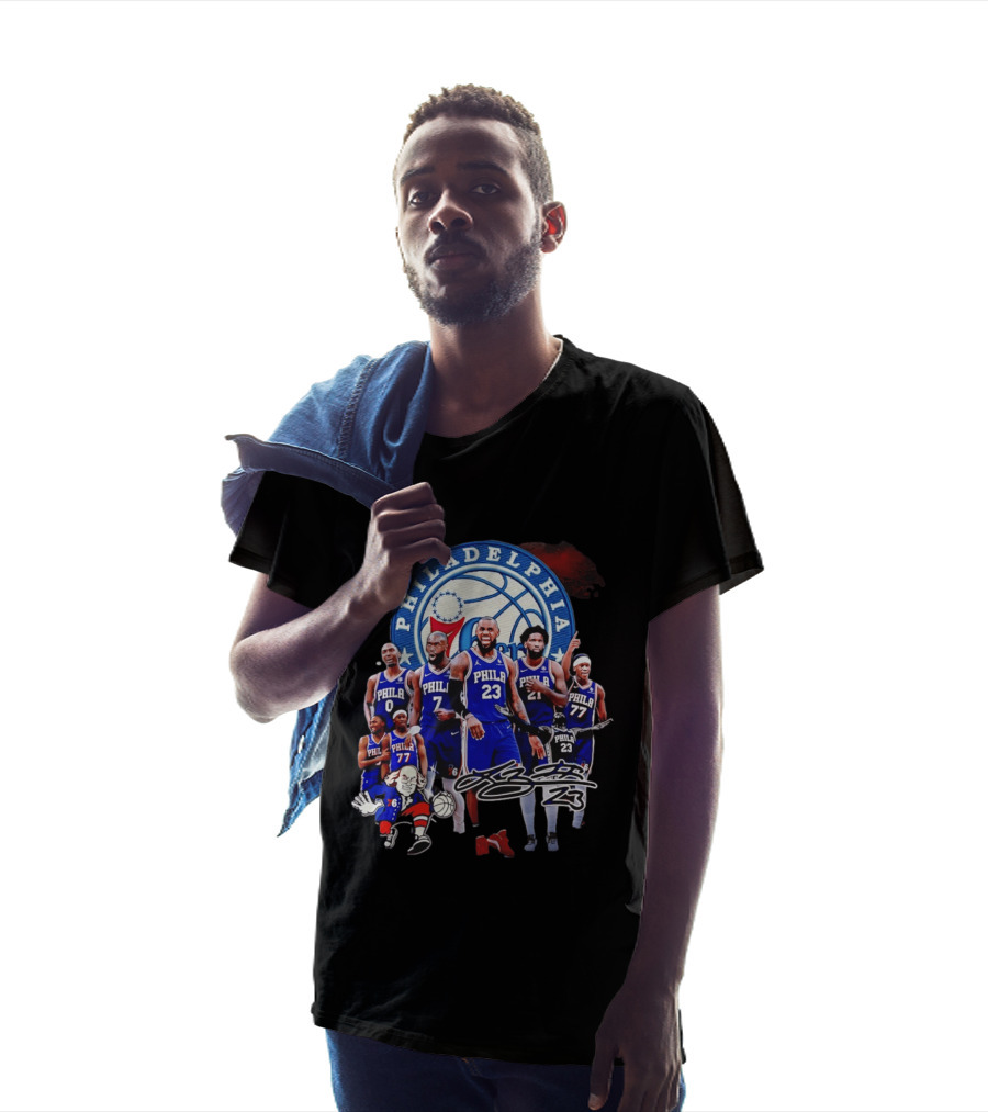 Philadelphia 76ers LeBron James 23 Phila Basketball Team Collage T-Shirt
