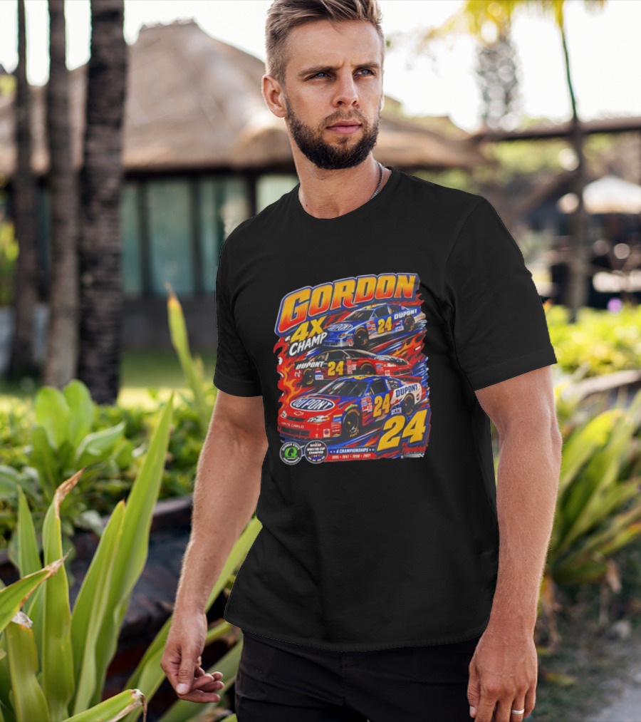 Gordon 4X Champ Number 24 Dupont Racing Car 4 Championships T-Shirt