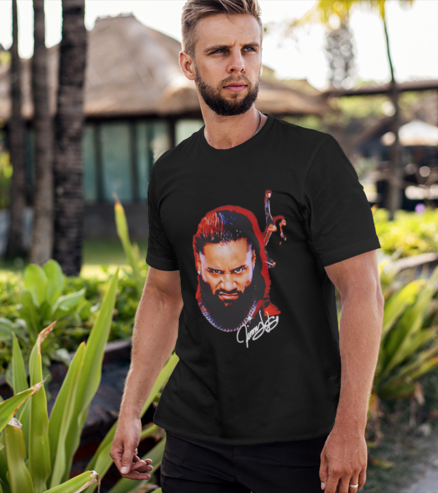 Jimmy Uso Autograph Pointing Sky WWE T-Shirt