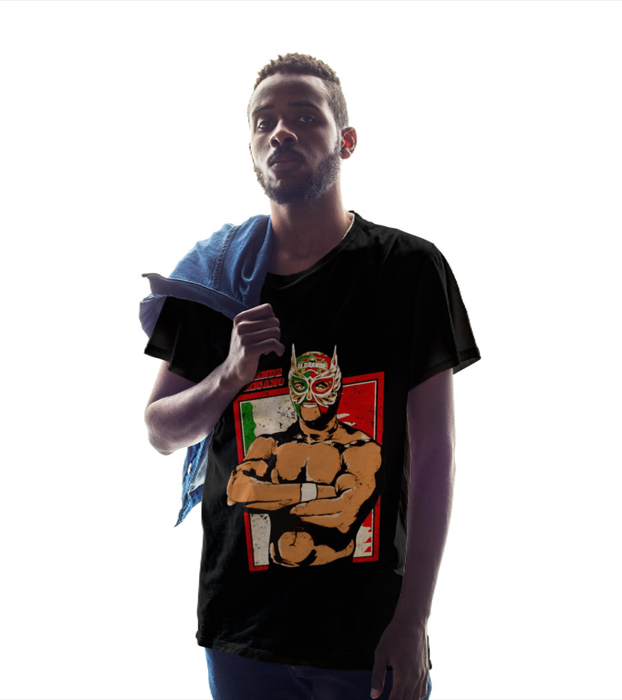 El Grande Americano Lucha Libre Wrestler Mexican Flag Masked Hero T-Shirt