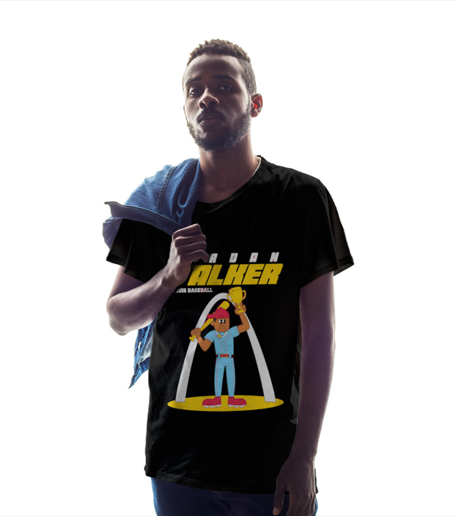 Jordan Walker St. Louis Baseball Animated Trophy Celebration T-Shirt