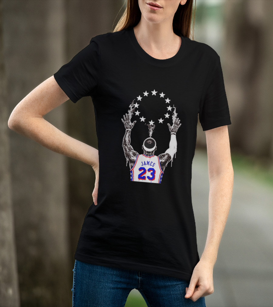 LeBron James 23 Philadelphia 76ers Starry T-Shirt