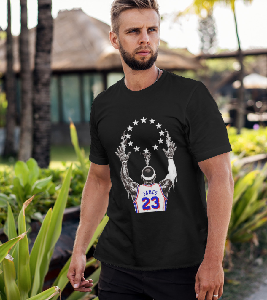 LeBron James 23 Philadelphia 76ers Starry T-Shirt