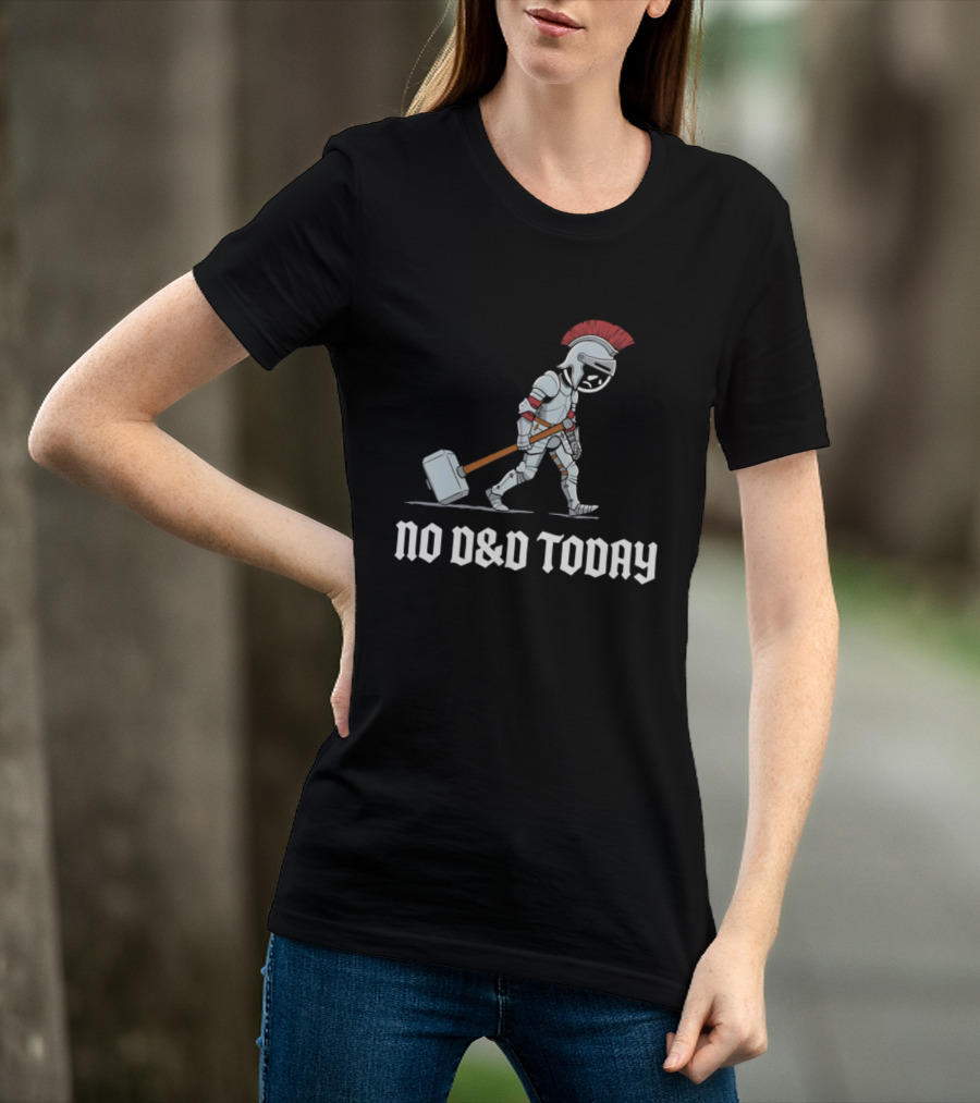 No D&D Today Cartoon Paladin Armor And Hammer T-Shirt