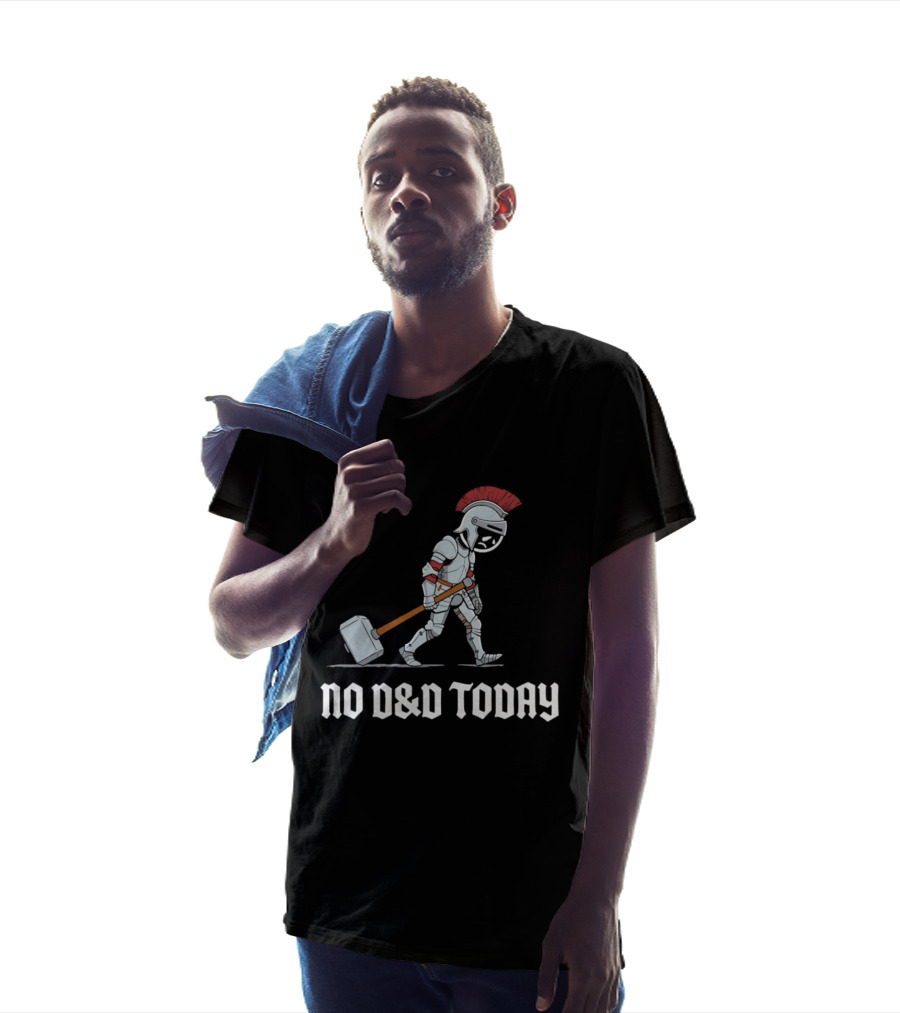 No D&D Today Cartoon Paladin Armor And Hammer T-Shirt