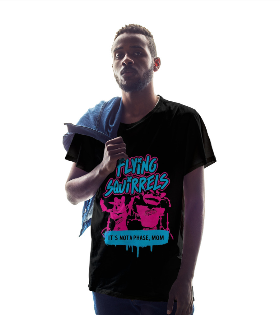 Richmond Flying Squirrels It's Not A Phase Mom Neon Squirrel Characters T-Shirt