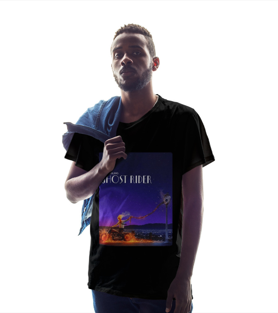 Ryan Gosling Ghost Rider Meets La La Land Lamppost Scene T-Shirt