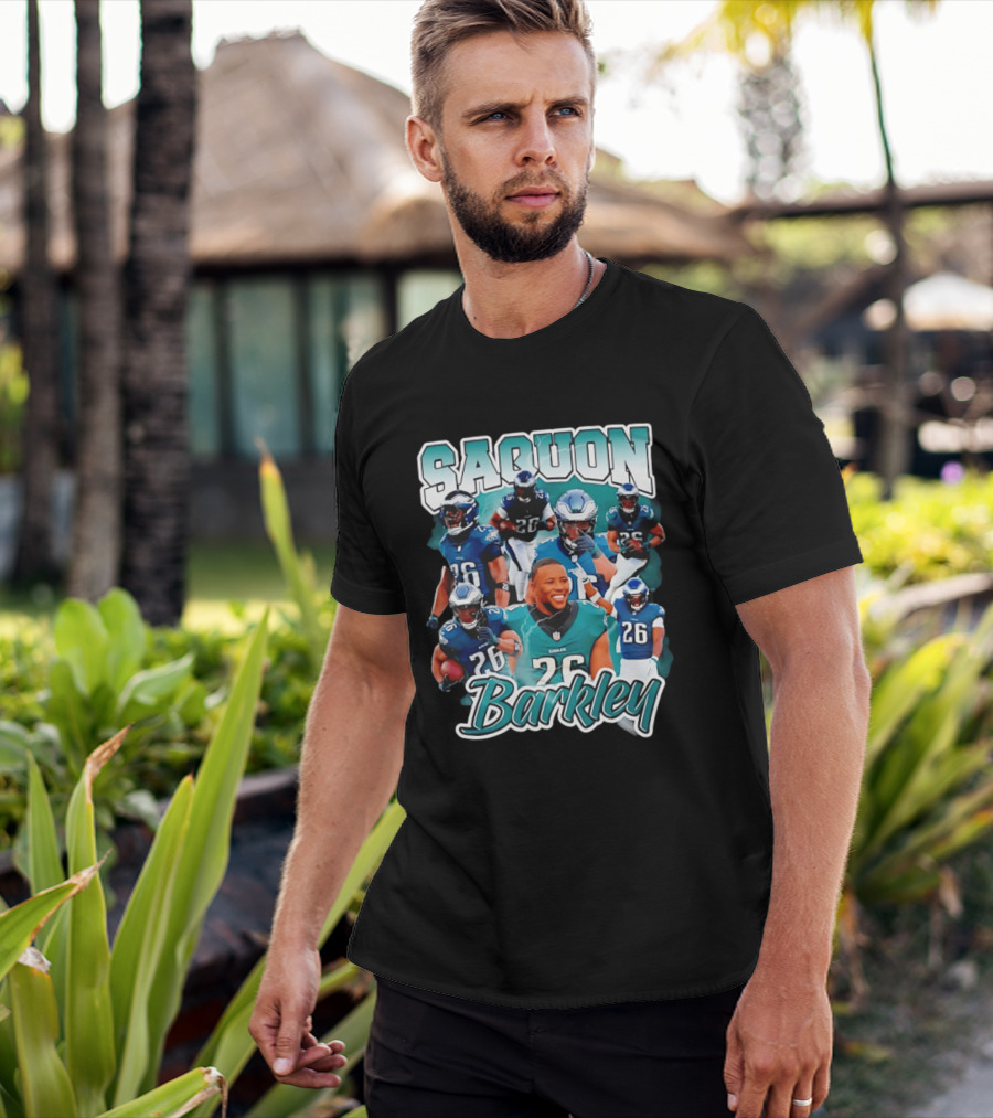 Saquon Barkley Eagles Number 26 Player Collage T-Shirt