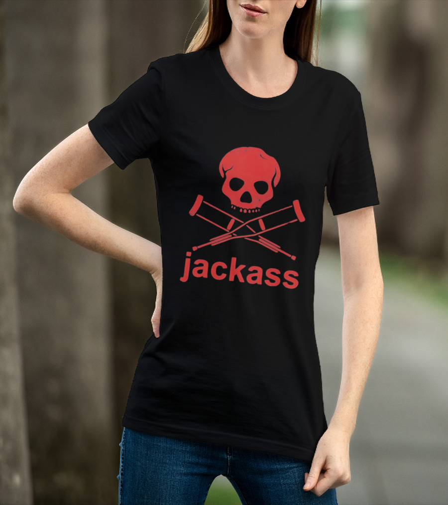 Skull Crutches Jackass Red T-Shirt