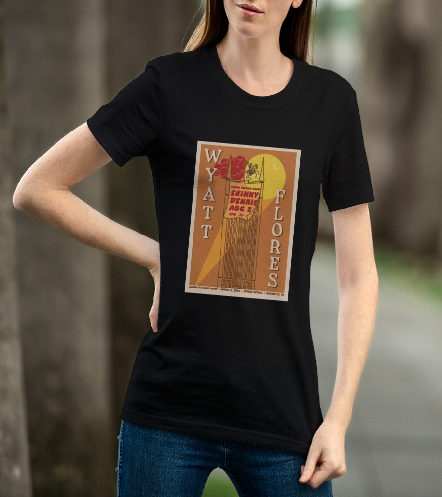 Wyatt Flores Album Release Show Skinny Dennis August 2 2026 Nashville TN T-Shirt