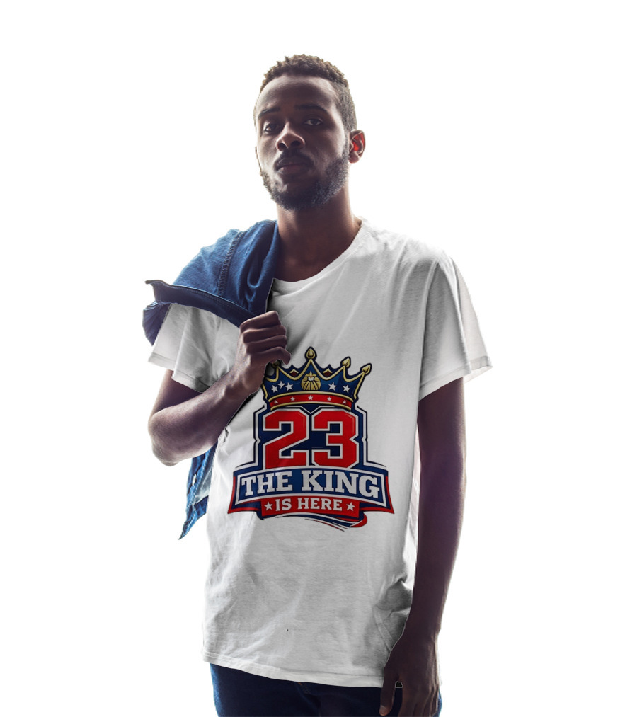 LeBron James 23 The King Is Here Crown Philadelphia 76ers NBA T-Shirt