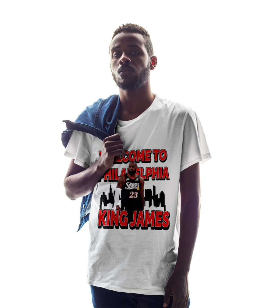 Philadelphia 76ers Welcome King James To Philadelphia Skyline T-Shirt