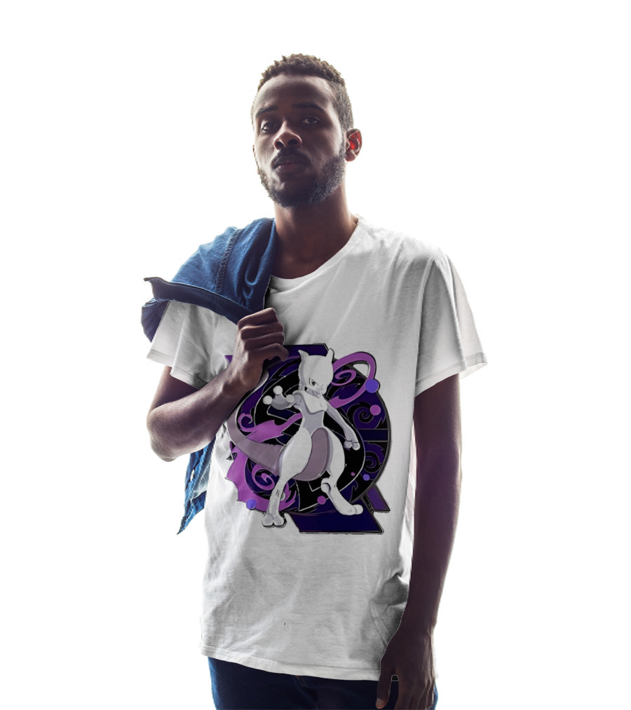 Pokemon Mewtwo Psychic Power Strike Dynamic Pose T-Shirt