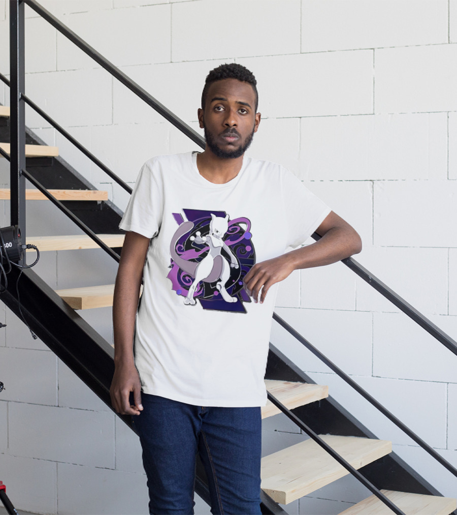 Pokemon Mewtwo Psychic Power Strike Dynamic Pose T-Shirt