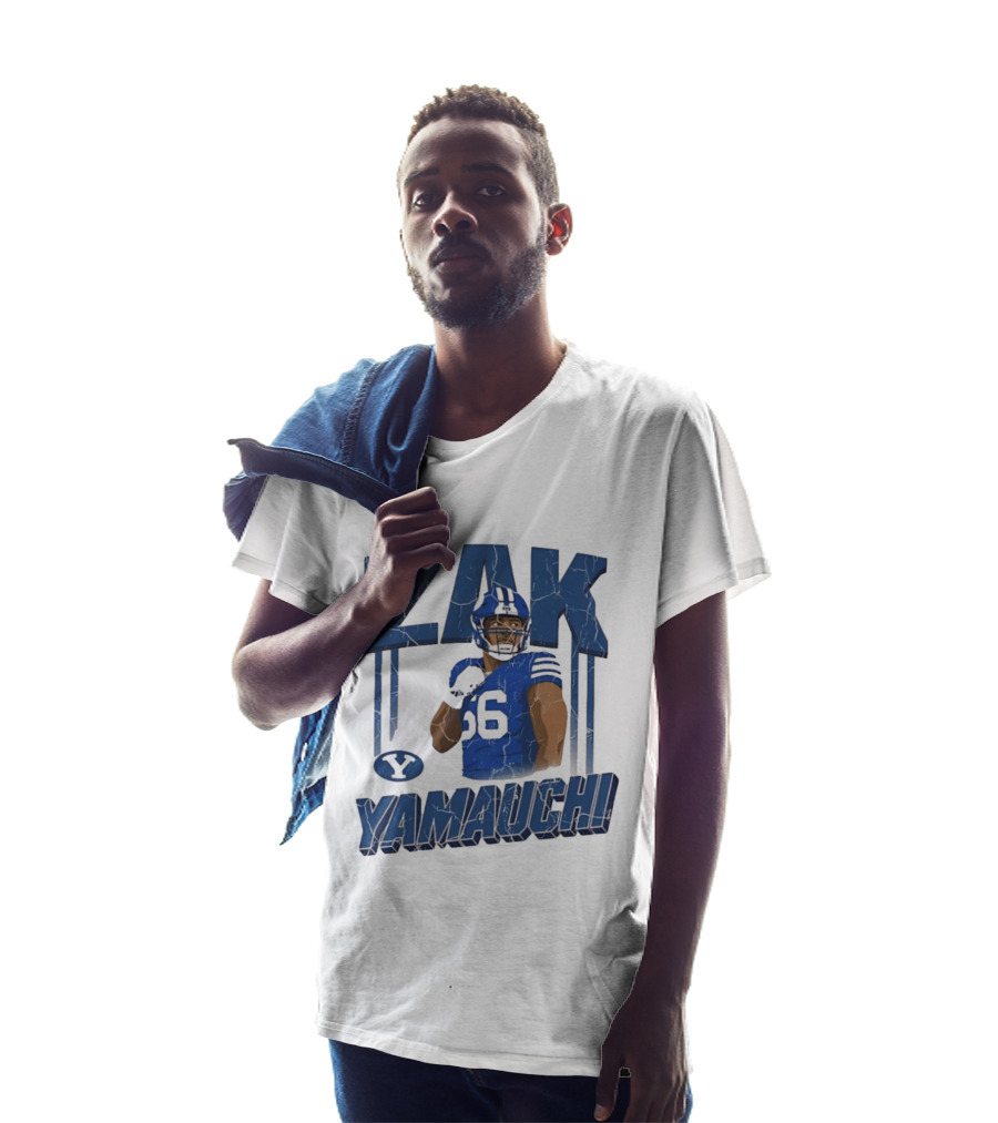 Zak Yamauchi Football Number 66 Blue And Green T-Shirt