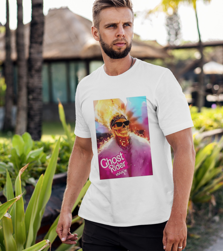 Ghost Rider Filmed For IMAX Flaming Skull T-Shirt
