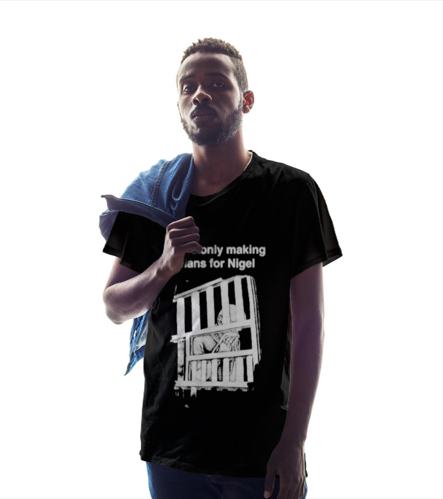 We're Only Making Plans For Nigel With Bold White Bars Design 2026 T-Shirt