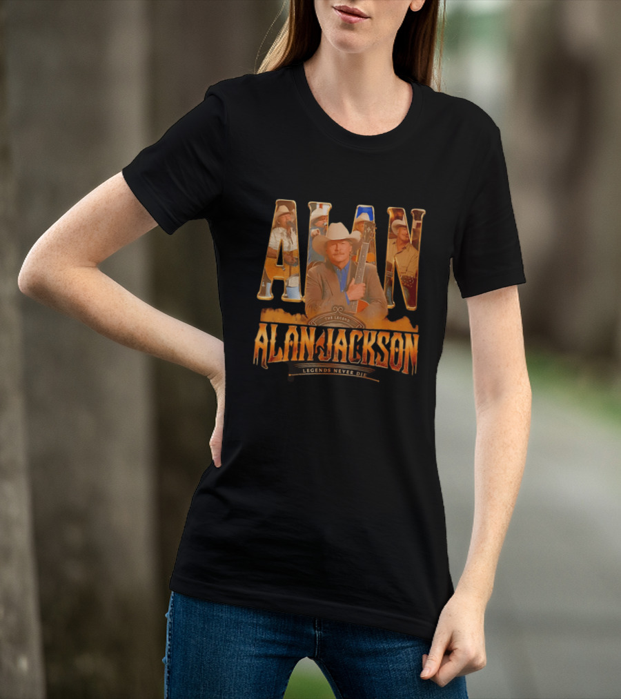 Alan Jackson The Legend Legends Never Die Country Music T-Shirt
