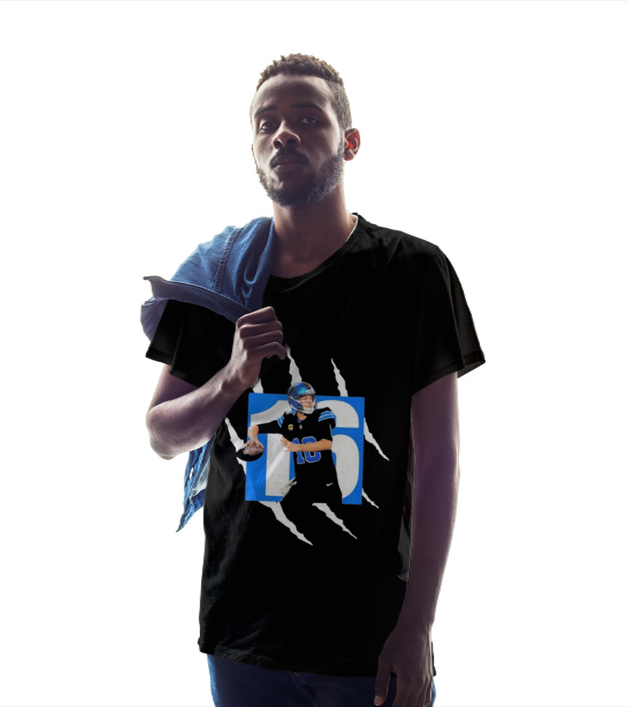 Jared Goff 16 Claw Scratch Football Quarterback T-Shirt