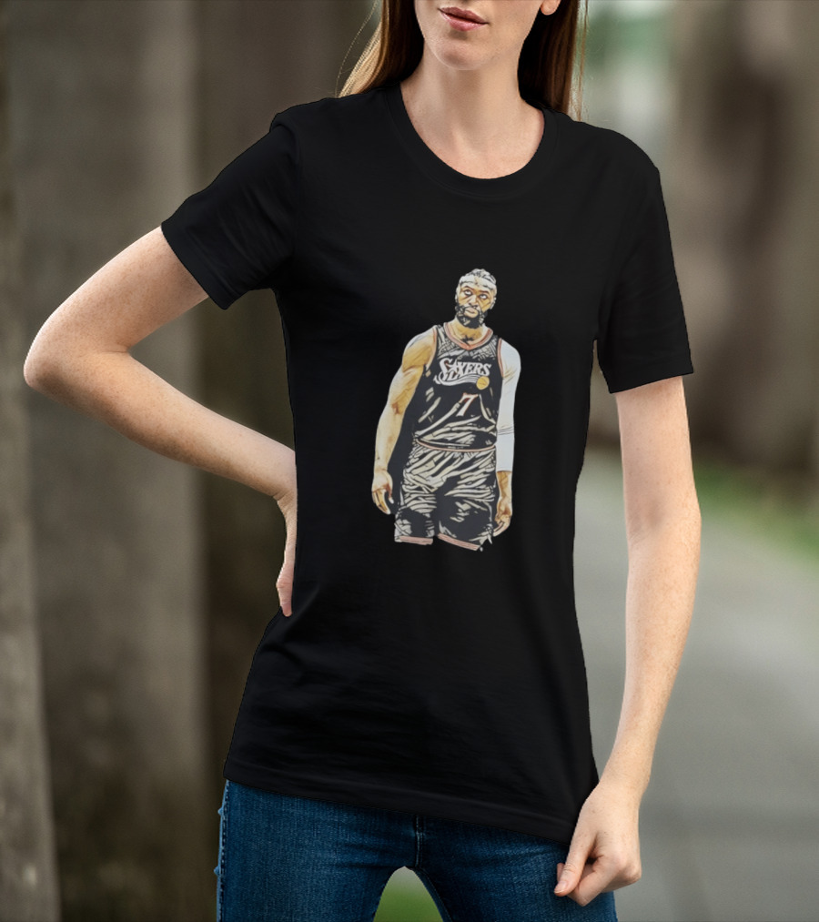 Jaylen Brown Sixers 7 Basketball Player Sketch T-Shirt
