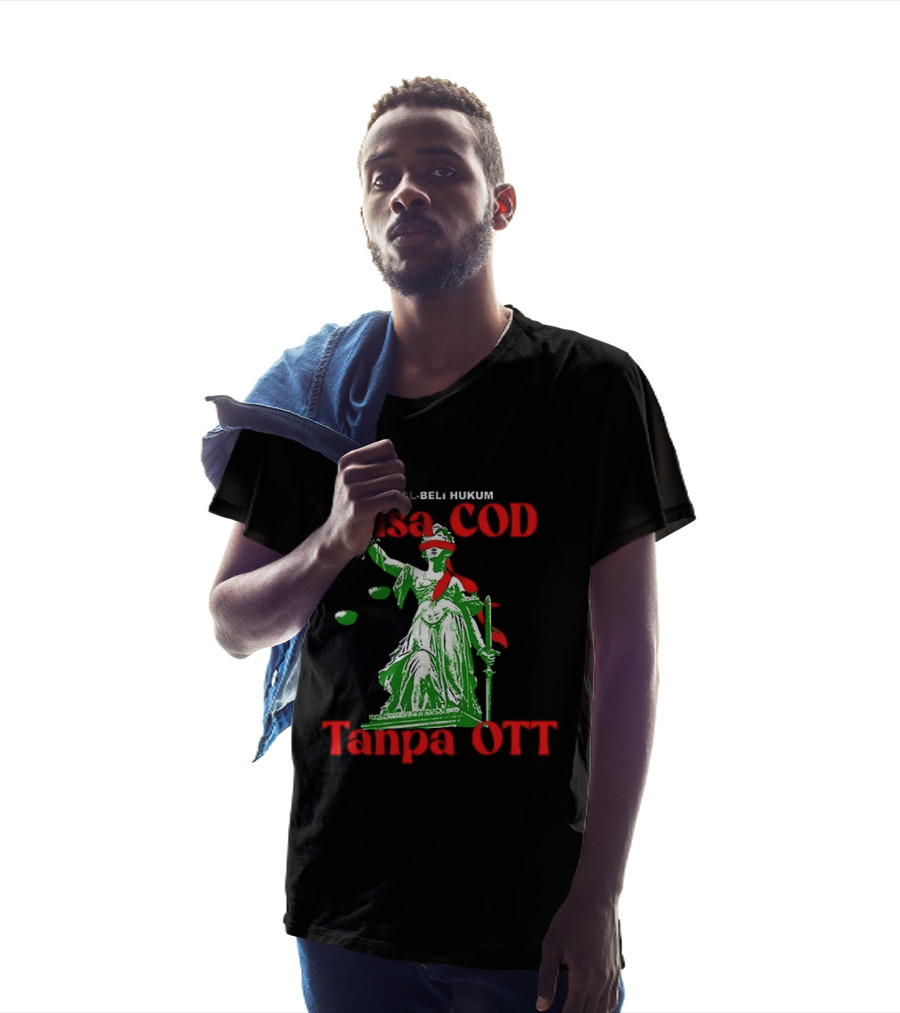 Jual Beli Hukum Bisa COD Tanpa OTT Satire Lady Justice Blindfold Scales T-Shirt