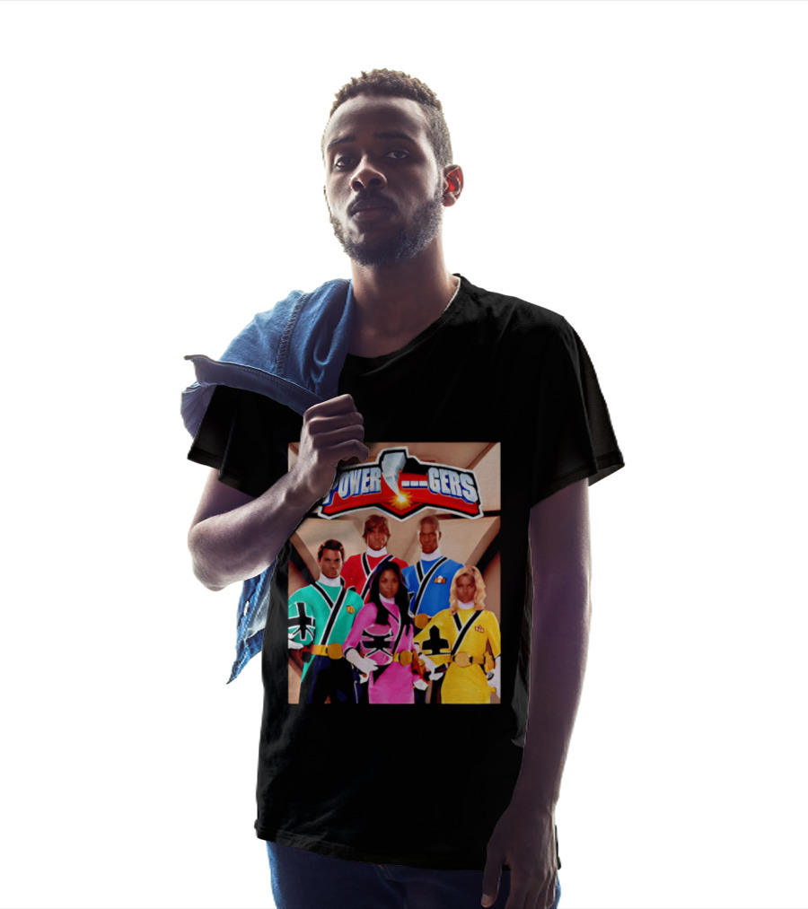 Power Rangers Samurai Team Red Green Pink Yellow Blue Characters T-Shirt
