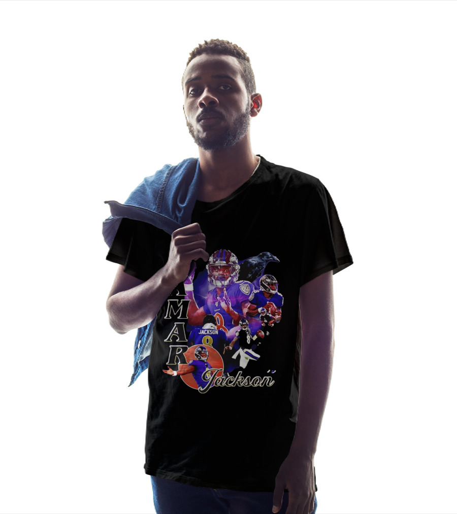 Lamar Jackson Baltimore Ravens Football Collage T-Shirt