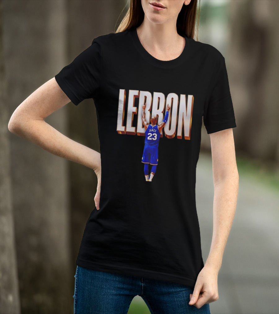 LeBron James 23 Philadelphia 76ers Gold Letter Jersey T-Shirt