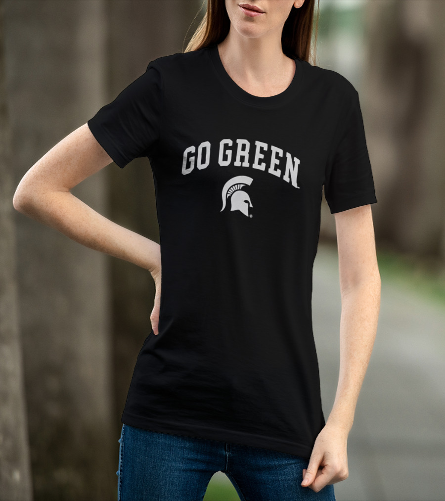 Go Green Michigan State Spartans Helmet T-Shirt