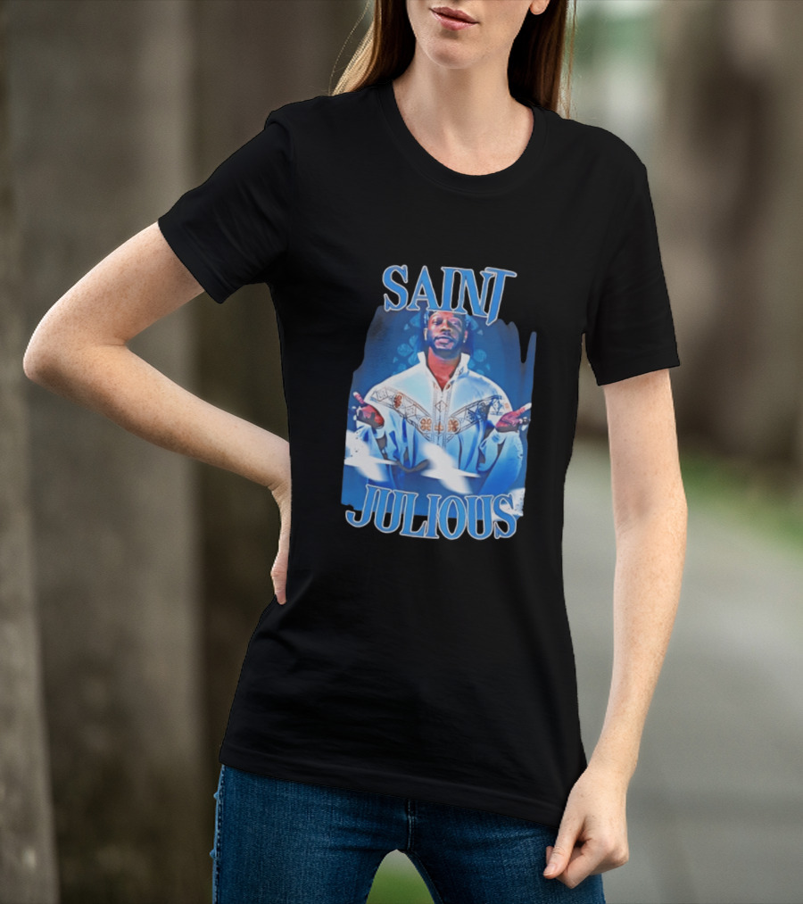 Saint Julios Majestic Icon In White Robe T-Shirt