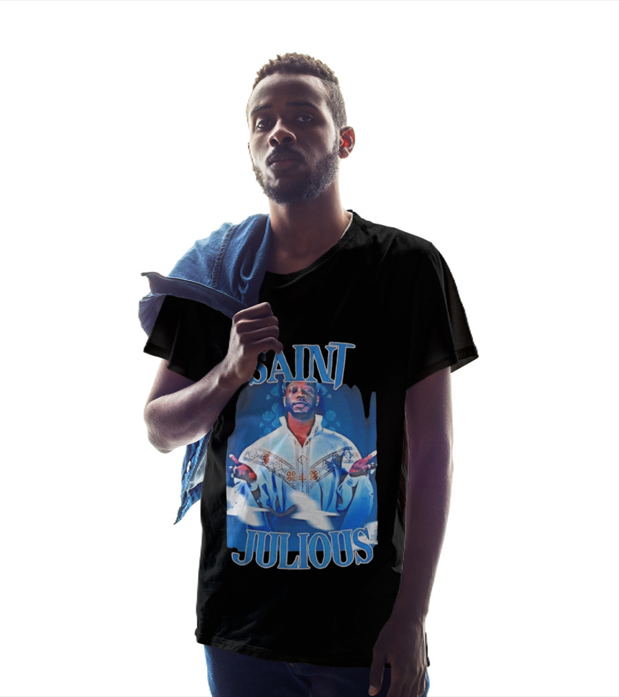 Saint Julios Majestic Icon In White Robe T-Shirt