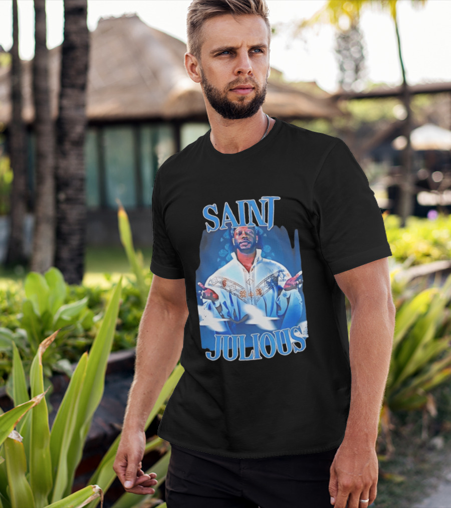 Saint Julios Majestic Icon In White Robe T-Shirt