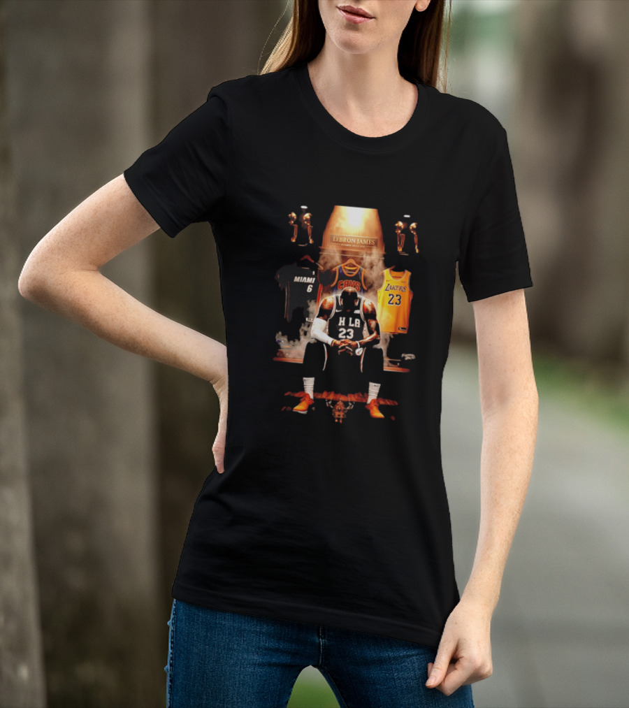 LeBron James Miami Cavaliers Lakers Number 23 MVP Champion Career Highlights T-Shirt
