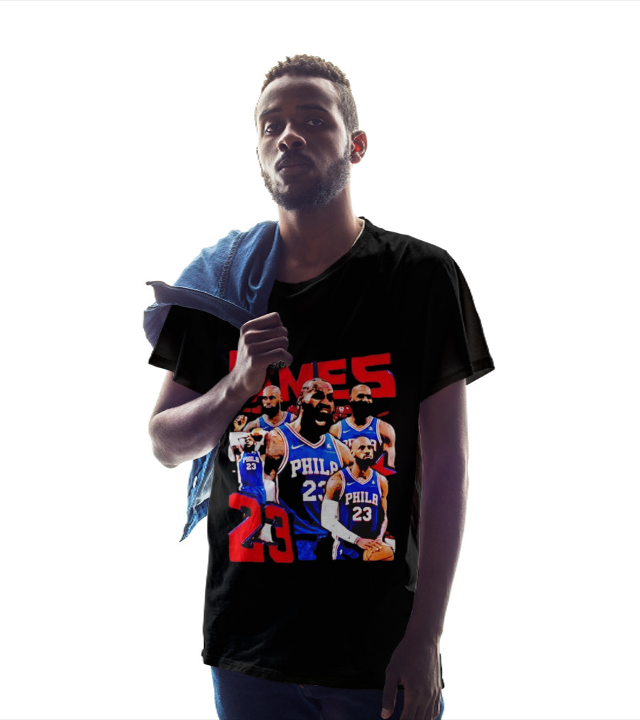 LeBron James No 23 Philadelphia 76ers Collage Legends T-Shirt