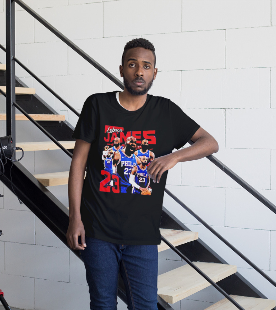 LeBron James No 23 Philadelphia 76ers Collage Legends T-Shirt