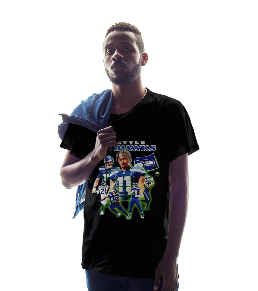 Seattle Seahawks Witherspoon 21 14 11 99 Player Collage T-Shirt