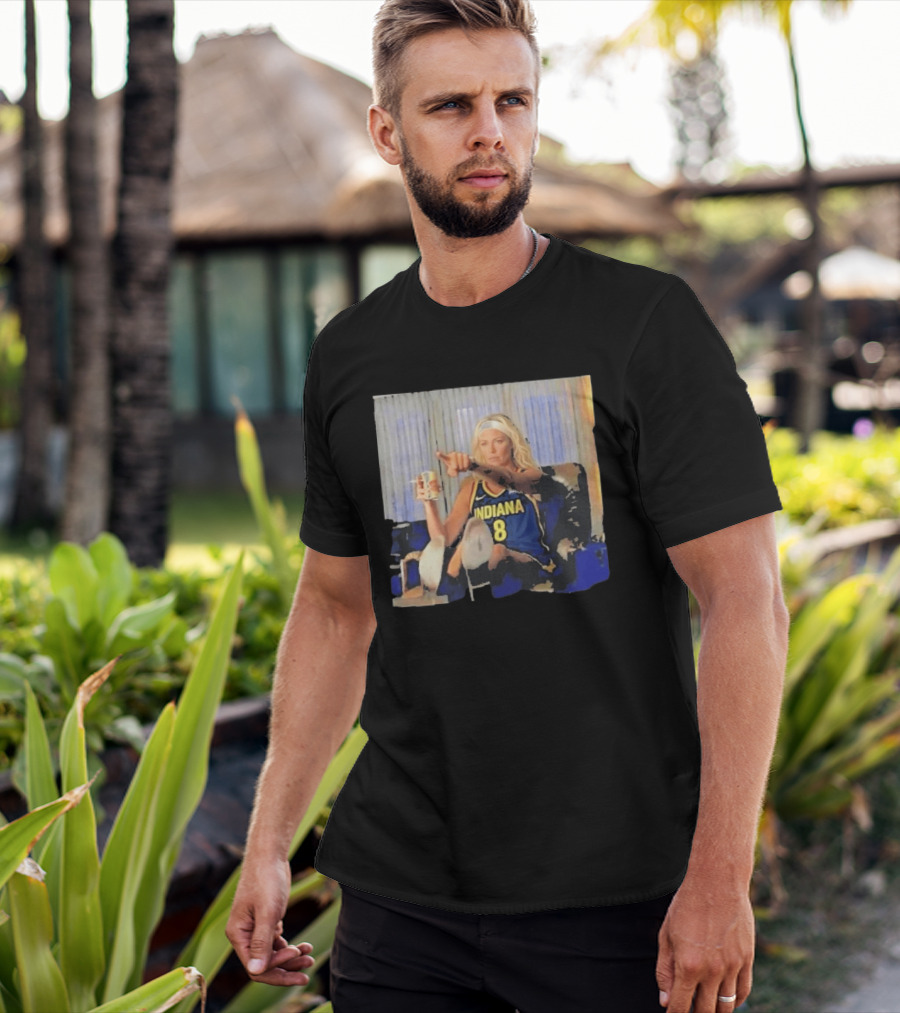 Sophie Cunningham Indiana Number 8 Rick Dalton Leonardo DiCaprio Pointing Scene T-Shirt