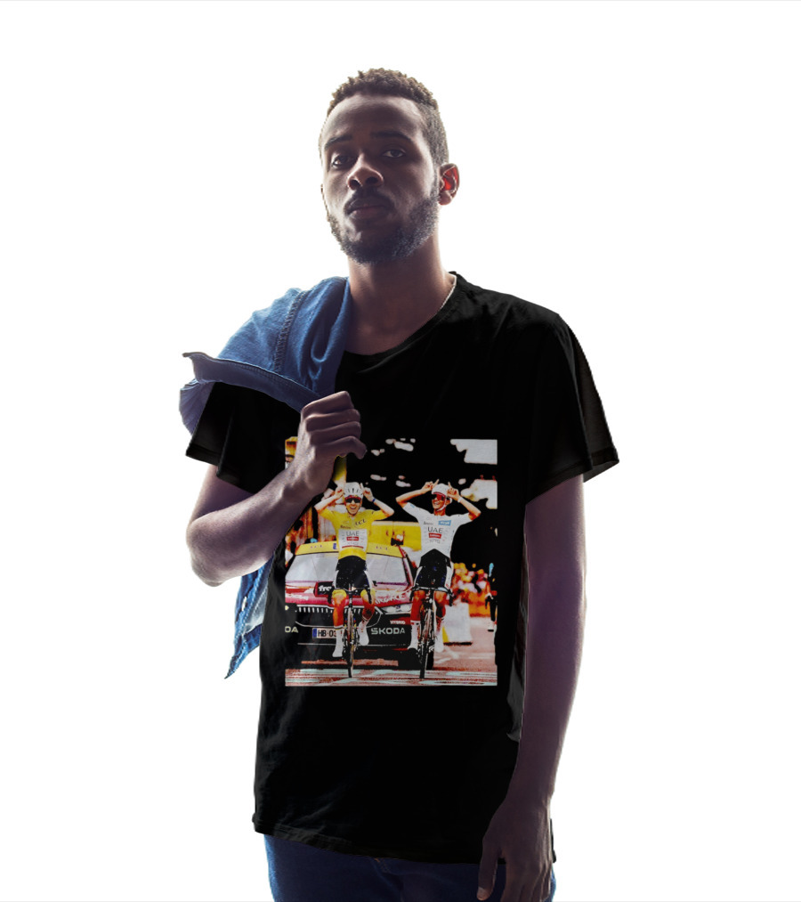 Tadej Pogačar Isaac Del Toro UAE Team Emirates Cycling Skoda Tour Celebratory Finish T-Shirt