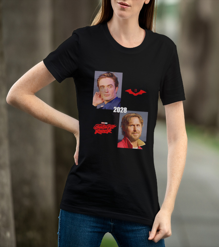 The Batman 2 2028 Marvel Studios Ghost Rider Robert Pattinson Ryan Gosling T-Shirt