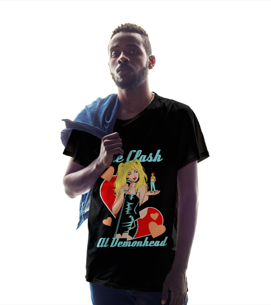 The Clash At Demonhead Heart And Singer With Microphone And Red Haired Figure T-Shirt
