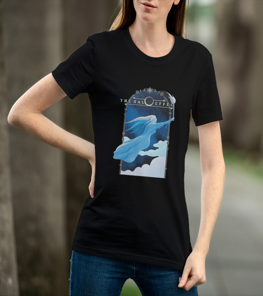 The Halo Effect Blue Lady Ethereal Night Sky Celestial T-Shirt